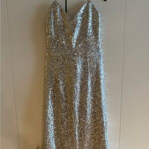Rehab Midi Silver Sequin Dress